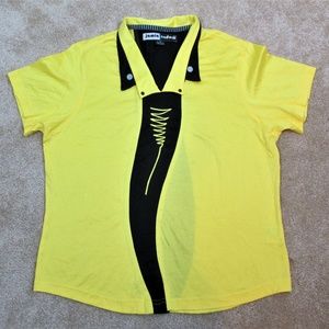 JAMIE SADOCK Yellow & Black GOLF Jersey SHIRT New